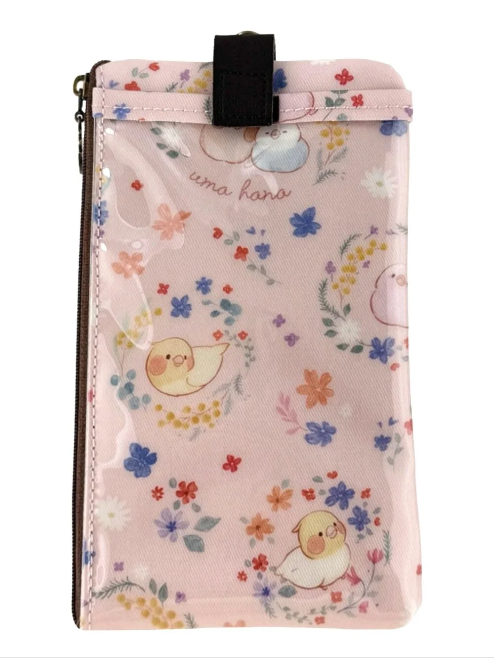 Waterproof Floral Bird Phone Case Pouch W/ Neck Strap